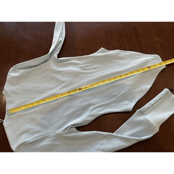 NWT 7 For All Mankind Baby Blue Long Sleeve Bodysuit Womens Size Small - Picture 9 of 9